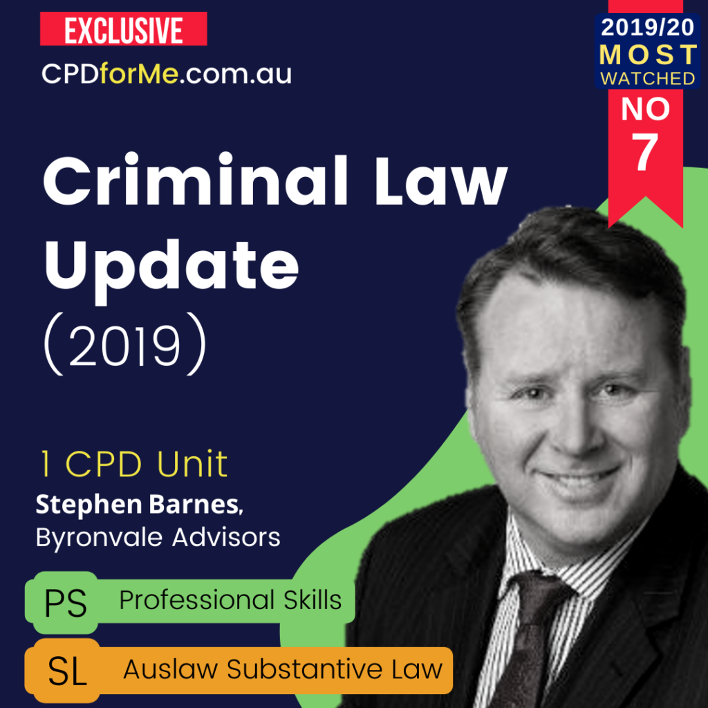 Criminal Law Update: Effective Plea Making (2019) 1 CPD Unit
