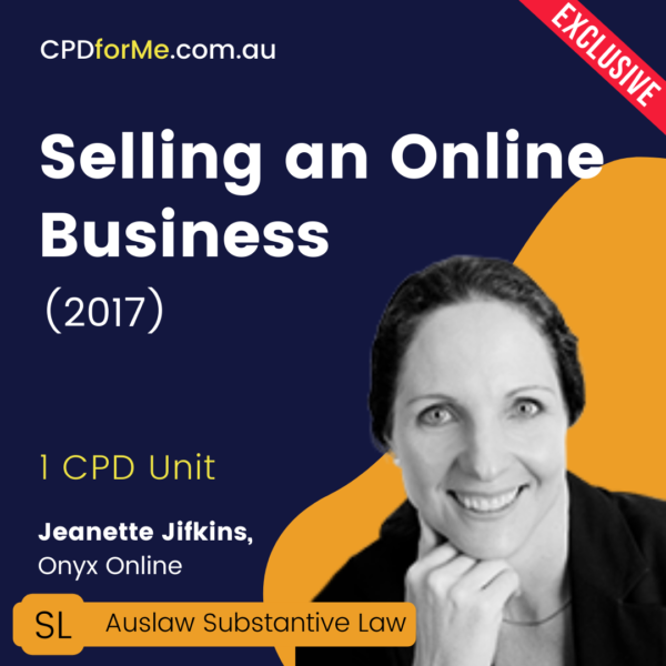 Selling an Online Business (2017) Online CPD