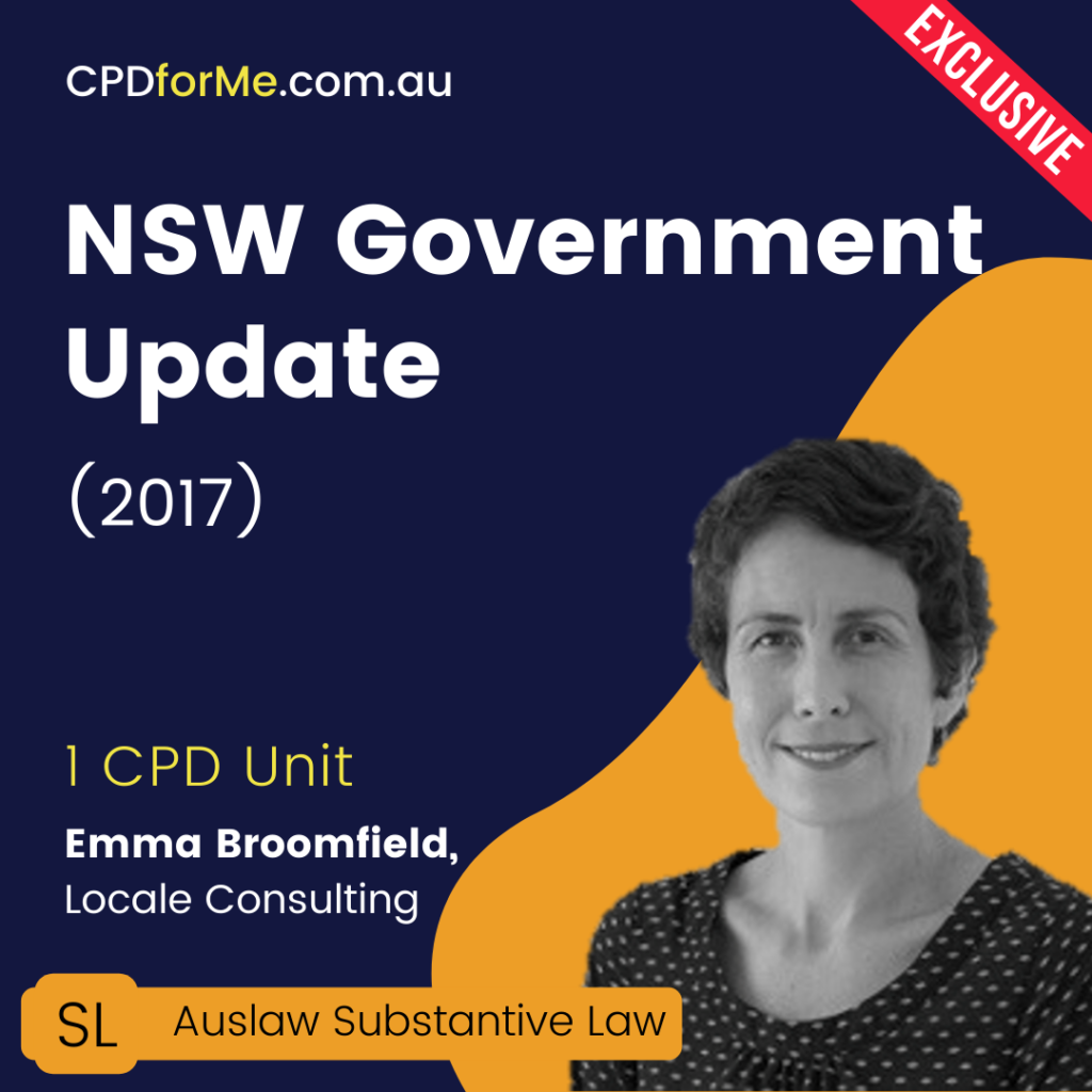 NSW Government Update (2017) Online CPD