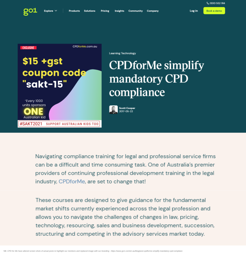 GO1 CPDforMe simplifying mandatory CPD compliance - 2017
