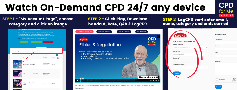 Law Firm Account - Watch CPD for Me LogCPD on any device