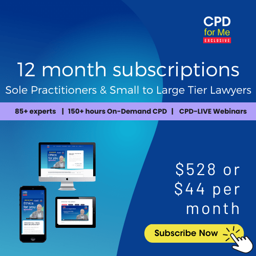 CPD for Me 12 month subscription for lawyers